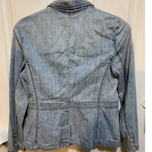 VTG Lauren Jeans Co. Ralph Lauren cotton denim blazer Jacket PM boho cottagecore - Picture 7 of 10